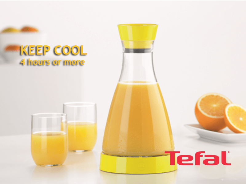 TEFAL Flow Friend Cooling Jug, Yellow - 1 liter - K3056112 - TEFAL Flow Friend Cooling Jug, Yellow - 1 liter - K3056112