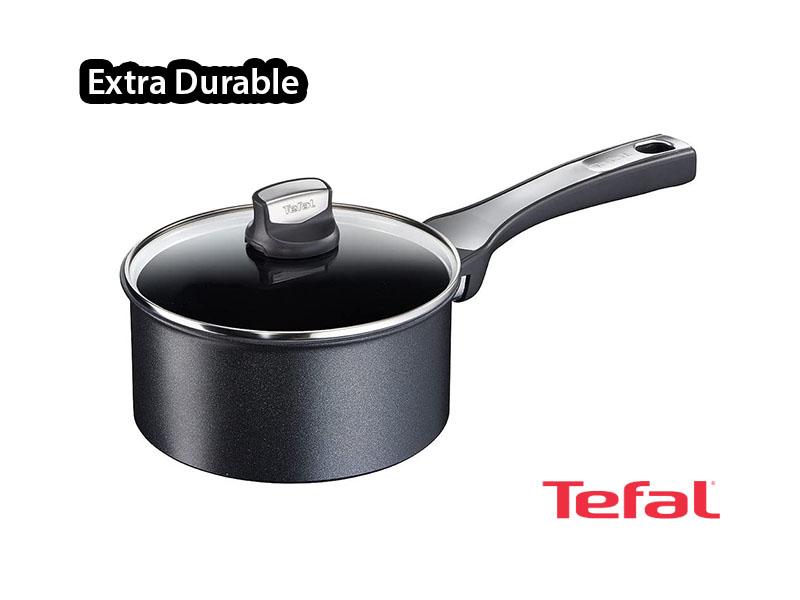 Tefal Extra Durable Non-stick Saucepan with Glass Lid 16cm, C6202272; Gas, Electric and Induction - Tefal Extra Durable Non-stick Saucepan with Glass Lid 16cm, C6202272; Gas, Electric and Induction