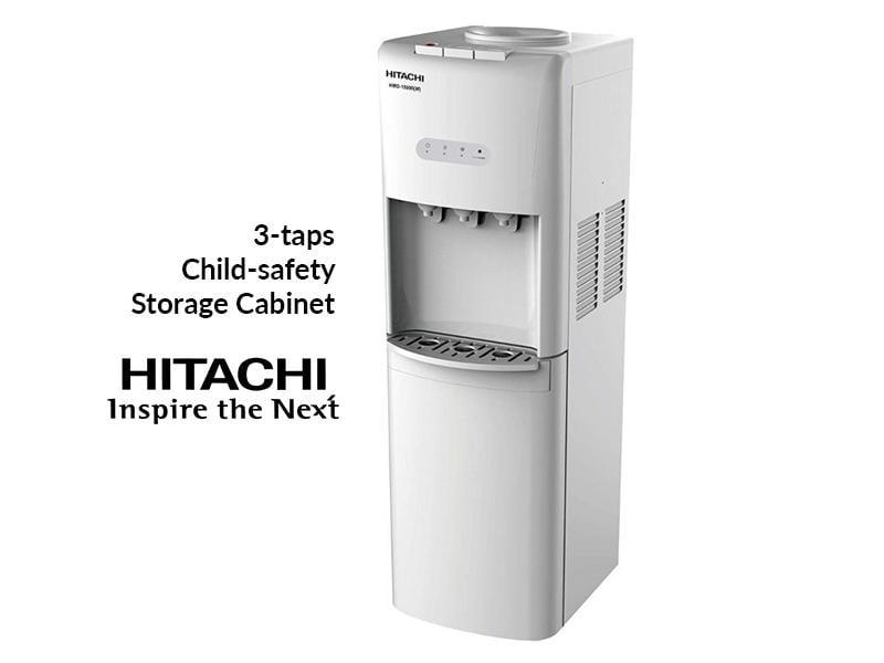 Hitachi Water Dispenser, 3 taps with Cabinet and Child-lock, Grey - HWD15000 - Hitachi Water Dispenser, 3 taps with Cabinet and Child-lock, Grey - HWD15000