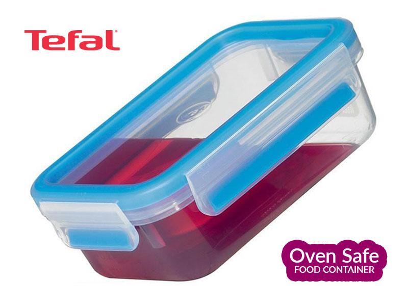 Tefal 2.3L Ovensafe Plastic Food Storage Container, Rectangular-Blue K3021512 - Tefal 2.3L Ovensafe Plastic Food Storage Container, Rectangular-Blue K3021512