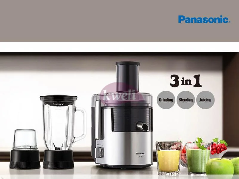 Panasonic Juicer Blender, Juice Extractor with Glass Jar Blender with Grinder MJDJ31, 800w, 3-in-1 Juicer Blenders Blenders 2 Panasonic Juicer Blender, Juice Extractor with Glass Jar Blender with Grinder MJDJ31, 800w, 3-in-1 Juicer Blenders Blenders 2