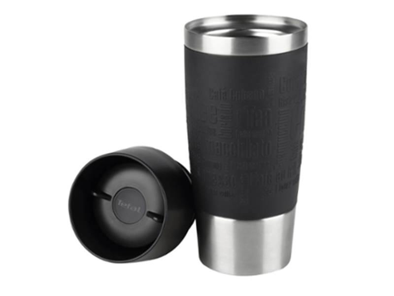 TEFAL Thermal Travel Mug 0.5 liter, Black Silver - K3081214 - Tefal Thermal Travel Mug 0.5 liter Black Sliver K3081214