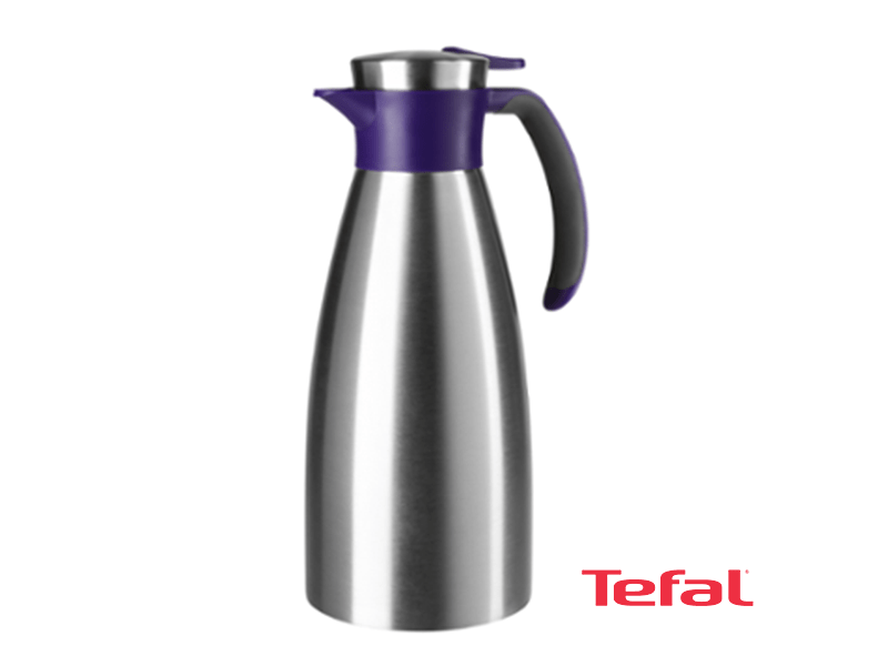 Tefal Thermos and Vacuum Jug, Soft Grip, Blackberry- K3040214 - Tefal Thermos and Vacuum Jug, Soft Grip, Blackberry- K3040214 - Image 2