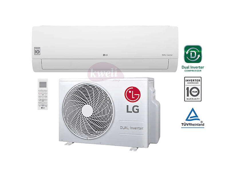 LG 12000 BTU Wall Split Air Conditioner, R410a - S4-Q12JA3QB; DUAL Inverter Air Conditioner, 1.5HP, 70% Energy Saving, 40% Faster Cooling - LG 12000 BTU Wall Split Air Conditioner, R410a - S4-Q12JA3QB DUAL Inverter Air Conditioner
