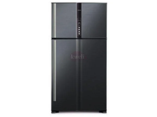 Hitachi 850-liter Refrigerator RV990PUN1KBBK – Double Door, Top Mount Frost Free Freezer, Dual Fan Cooling, Inverter Control, Touch Display – Brilliant Black Double Door Fridges 2