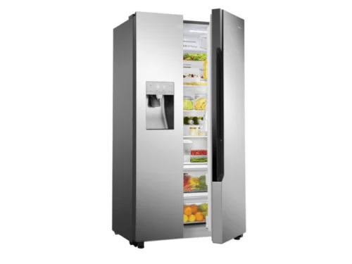 Hisense 670-liter Side-by-side Refrigerator with Dispenser RC-67WS4SB1 – Silver, Side By Side Refrigerator, Total No Frost Hisense Fridges