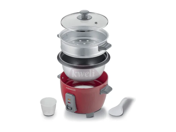 Kenwood 0.6-liter Rice Cooker with Steamer RCM30, Red, 350 watts Rice Cookers Rice Cooker