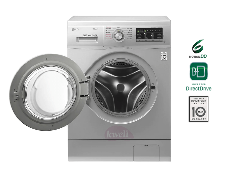 LG 7kg Front Load Washing Machine FH2J3QDNG5P; 1200 rpm, Steam Option, 6 Motion Inverter Direct Drive, - LG 7kg Front Load Washing Machine FH2J3QDNG5P; 1200 rpm, Steam Option, 6 Motion Inverter Direct Drive, - Image 3