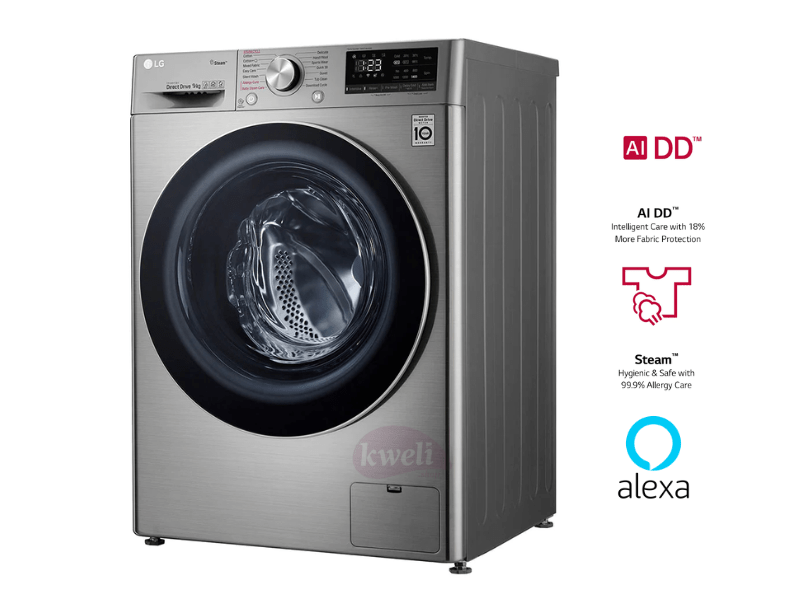 LG 9kg Washing Machine with AI Direct Drive F4R3VYG6P; 1200 rpm, Steam Option, WIFI Control, Add Items - LG 9kg Washing Machine with AI Direct Drive F4R3VYG6P; 1200 rpm, Steam Option, WIFI Control, Add Items