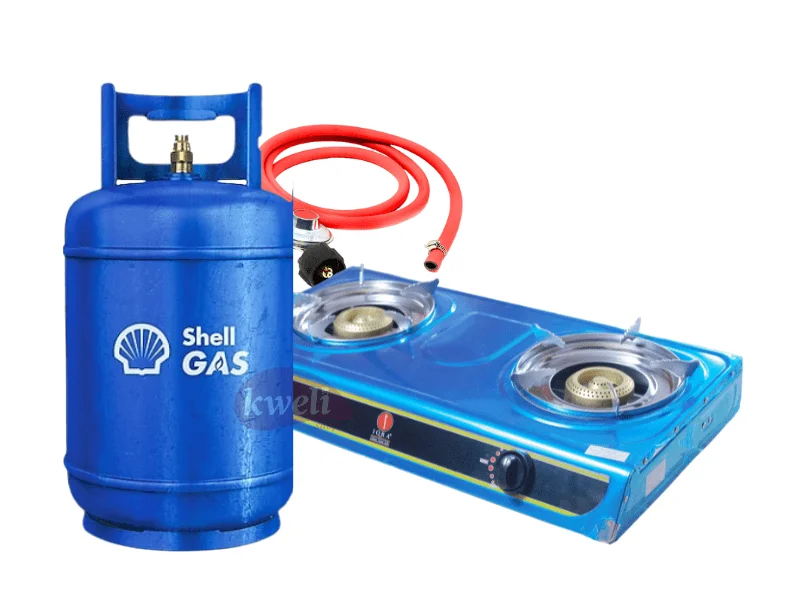 Shell Gas 12kg Full Set with 2 Burner Steel-top Gas Stove – Ready to Cook Cooking Gas 2