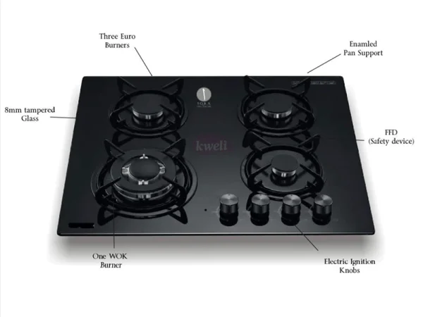 IQRA Built-in Gas Hob IQ-KH4002 – 60cm, 4 Gas Burners, Auto Ignition IQRA Appliances