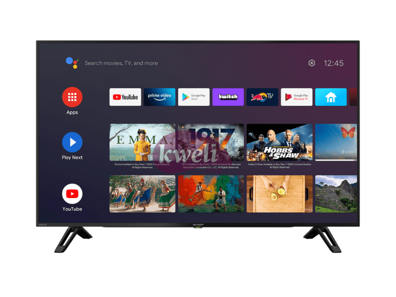 Sharp 50 inch 4K UHD Android TV 4TC50BK1X; Smart TV with Bluetooth, WIFI, Chromecast, Free-to-Air Receiver, 124watts - Sharp 50 inch 4K UHD Android TV 4TC50BK1X