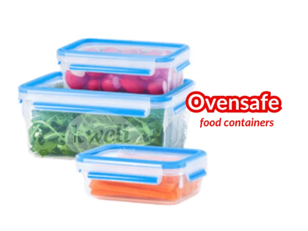 Tefal 3pc Masterseal Ovensafe Food Container Set  K3028912; Plastic, Leakproof, Microwave 110 oC, BPA-free, Set of 3 Containers, 0.55L-1L-2.3L Ovensafe Food Containers 2