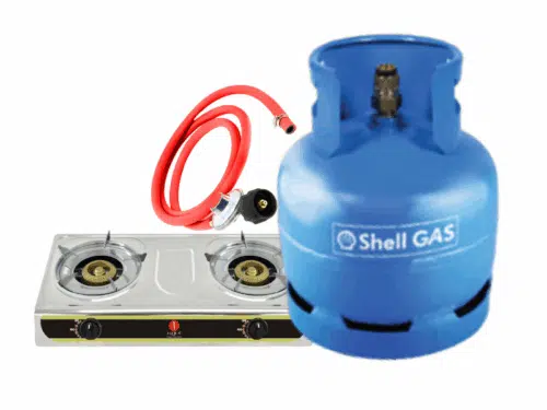 IQRA 2 Burner Gas Stove with Shell 6kg Gas Cylinder + Regulator, Hosepipe Cooking Gas IQRA 2 Burner Gas Stove with Shell 6kg Gas Cylinder + Regulator, Hosepipe Cooking Gas