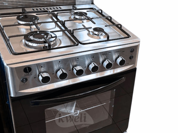 IQRA 60cmX60cm Gas Cooker IQ-FC6040-SS; Electric Oven & Grill, Oven Timer, Cast Iron Pan Support