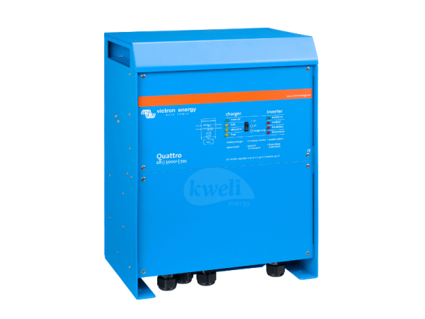 Victron Quattro 48/5000/70-100/100 Inverter Charger; 48V 5kVA Inverter, 4kW @ 25 °C, Two AC inputs/outputs, Split phase Hybrid Inverters