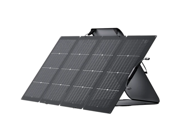 EcoFlow 220-Watt Bifacial Portable Solar Panel; Foldable Design, IP68 Waterproof Rating, Dual-Sided 220W/155W, Voc 25.0V, Vmp 18.4V, Imp 12.0A Monocrystalline Solar Panels