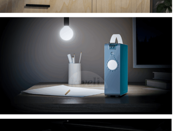 Sun-Power 500Wh Solar Home System SHS1.0; Lithium Battery, 3 LED Bulbs, Built-in LED Light/Torch, USB & DC Outputs, Car & Solar Charging