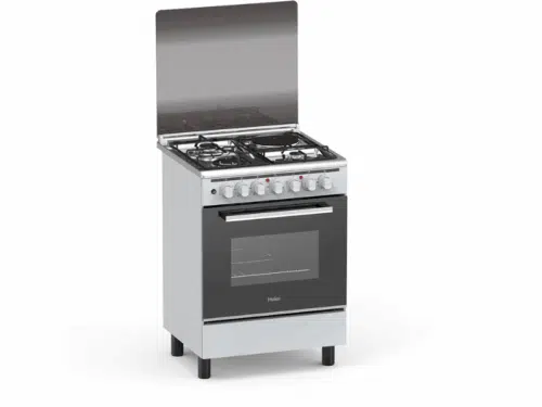 Haier 3 Gas + 1 Electric Cooker HCR2031EGB; 60×60 Stove, Electric Oven, Cast-Iron Grills, Glass Top Lid Combo Cookers Haier 3 Gas + 1 Electric Cooker HCR2031EGB; 60×60 Stove, Electric Oven, Cast-Iron Grills, Glass Top Lid Combo Cookers