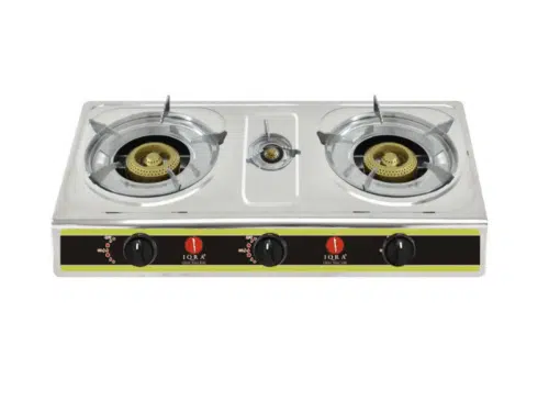 IQRA 3-Burner Gas Stove IQ-GS3BSS; Stainless Steel Body, Brass Burners, Auto Ignition Gas Stoves IQRA 3-Burner Gas Stove IQ-GS3BSS; Stainless Steel Body, Brass Burners, Auto Ignition Gas Stoves