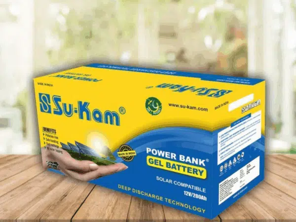 Su-Kam 200Ah 12V Gel Deep-Cycle Battery; AGM Separator Design, PbCaSn Alloy Grids, Long Life up to 10 Years, Maintenance-Free Power Backup Su-Kam Batteries 2