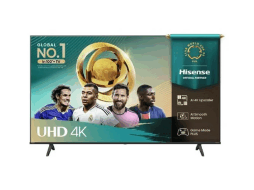 Hisense 50-inch UHD 4K Smart TV 50A6Q; LED Display, Frameless Design, 4K AI Upscaler, Dolby Vision & HDR10+, Game Mode PLUS, Bluetooth & Wi-Fi, VIDAA Smart OS 4K Smart TVs