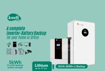 Kweli Energy 3kVA-5kWh24V Lithium Hybrid Power Backup System; Durable Inverter-Battery Backup, Charge with Umeme/UEDCL or Generator,  Store upto 5 Units of Power Inverter-Battery Backup 2