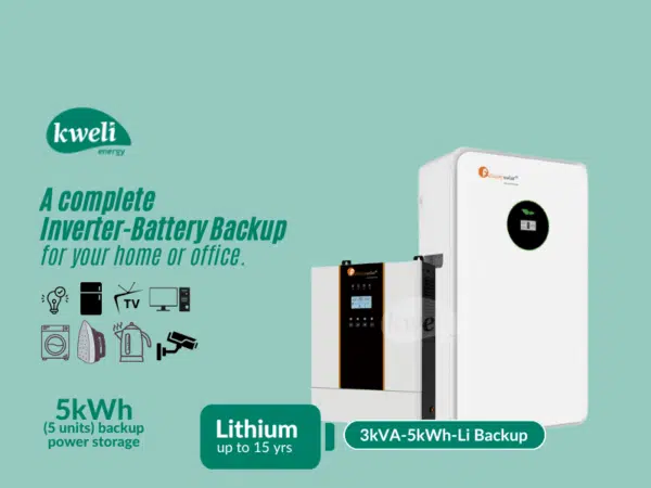 Kweli Energy 3kVA-5kWh24V Lithium Hybrid Power Backup System; Durable Inverter-Battery Backup, Charge with Umeme/UEDCL or Generator,  Store upto 5 Units of Power Inverter-Battery Backup 2