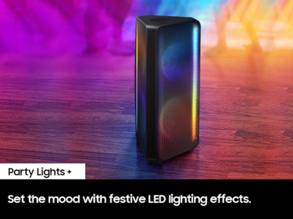 Samsung Sound Tower Speaker MX-ST50B; 240 Watts, Bi-Directional Sound, Built-in Battery, IPX5 Water Resistant, Party Lights, Bluetooth Multi-Connection Sound Tower Speakers Samsung Sound Tower Speaker MX-ST50B; 240 Watts, Bi-Directional Sound, Built-in Battery, IPX5 Water Resistant, Party Lights, Bluetooth Multi-Connection Sound Tower Speakers