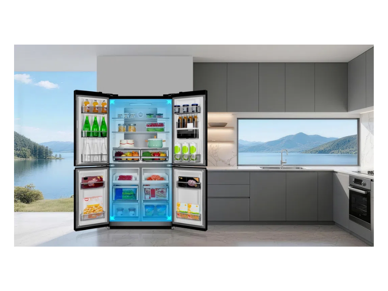 TCL 620L Side-by-Side Refrigerator P620CD; Cross Door Design, No Frost, Inverter Compressor, Ice Maker, Multi Air Flow Cooling System - TCL 620L Side-by-Side Refrigerator P620CD; Cross Door Design, No Frost, Inverter Compressor, Ice Maker, Multi Air Flow Cooling System - Image 2