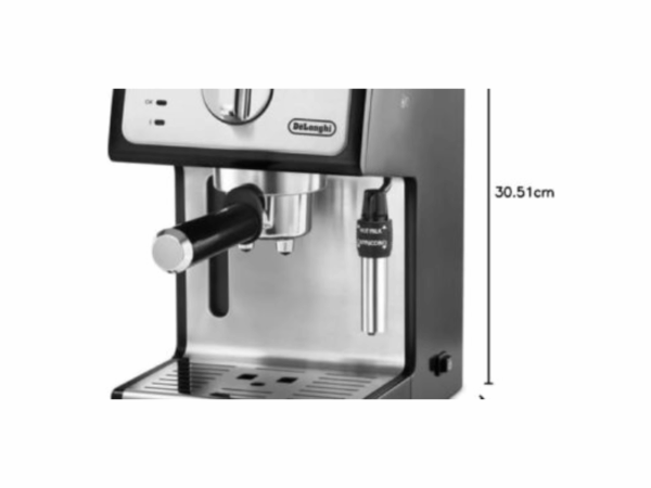De’Longhi Espresso Coffee Machine ECP35.31 BK Steel; 15 Bar Pump, Manual Cappuccino System, Stainless Steel Finish, ESE Pod Compatible