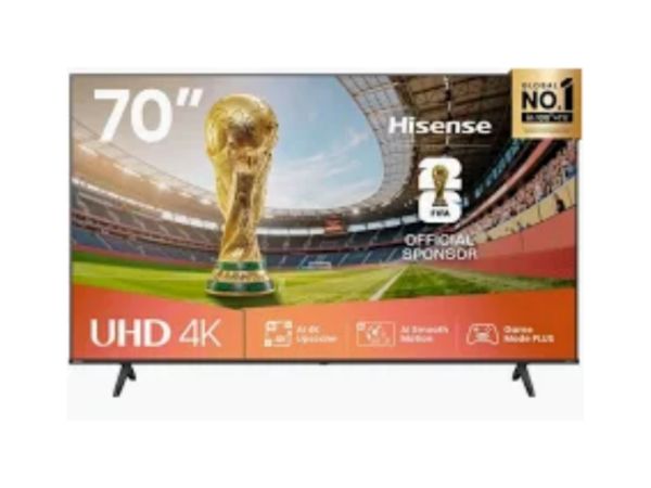 Hisense 70-inch Smart TV 70A6Q; 4K UHD LED, HDR10, Dolby Vision, Dolby Atmos, VIDAA Smart OS, Game Mode, Wide Color Gamut