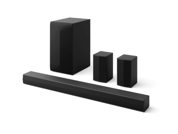 LG S65TR 600W 5.1 Channel Soundbar; Wireless Subwoofer, Rear Speakers, AI Sound Pro, WOW Interface, Dolby Digital, DTS